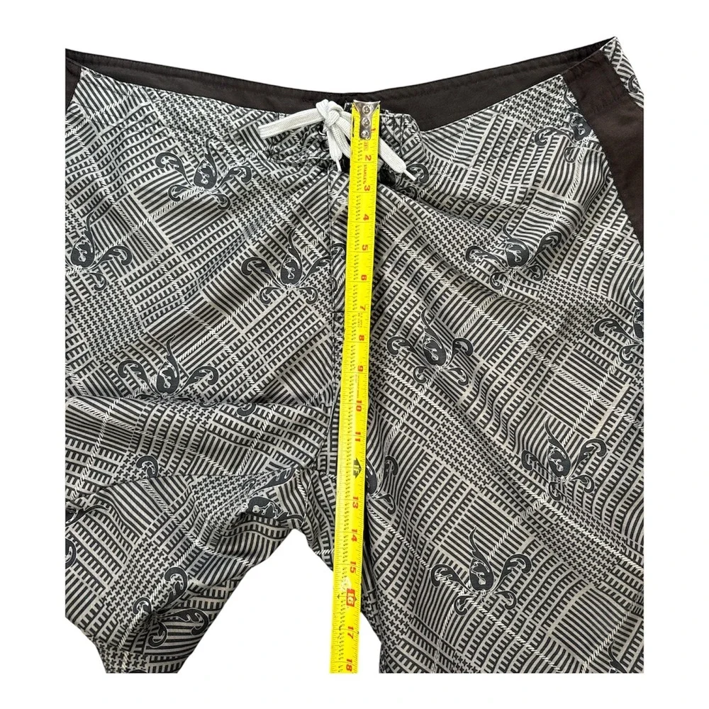 Joe‎ Boxer Mens Board Shorts Octopus Plaid Print Brown White XL